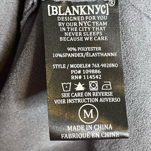 BLANK NYC Dark Gray Faux Suede Drape Front Jacket Size Medium Moto - Picture 4 of 6
